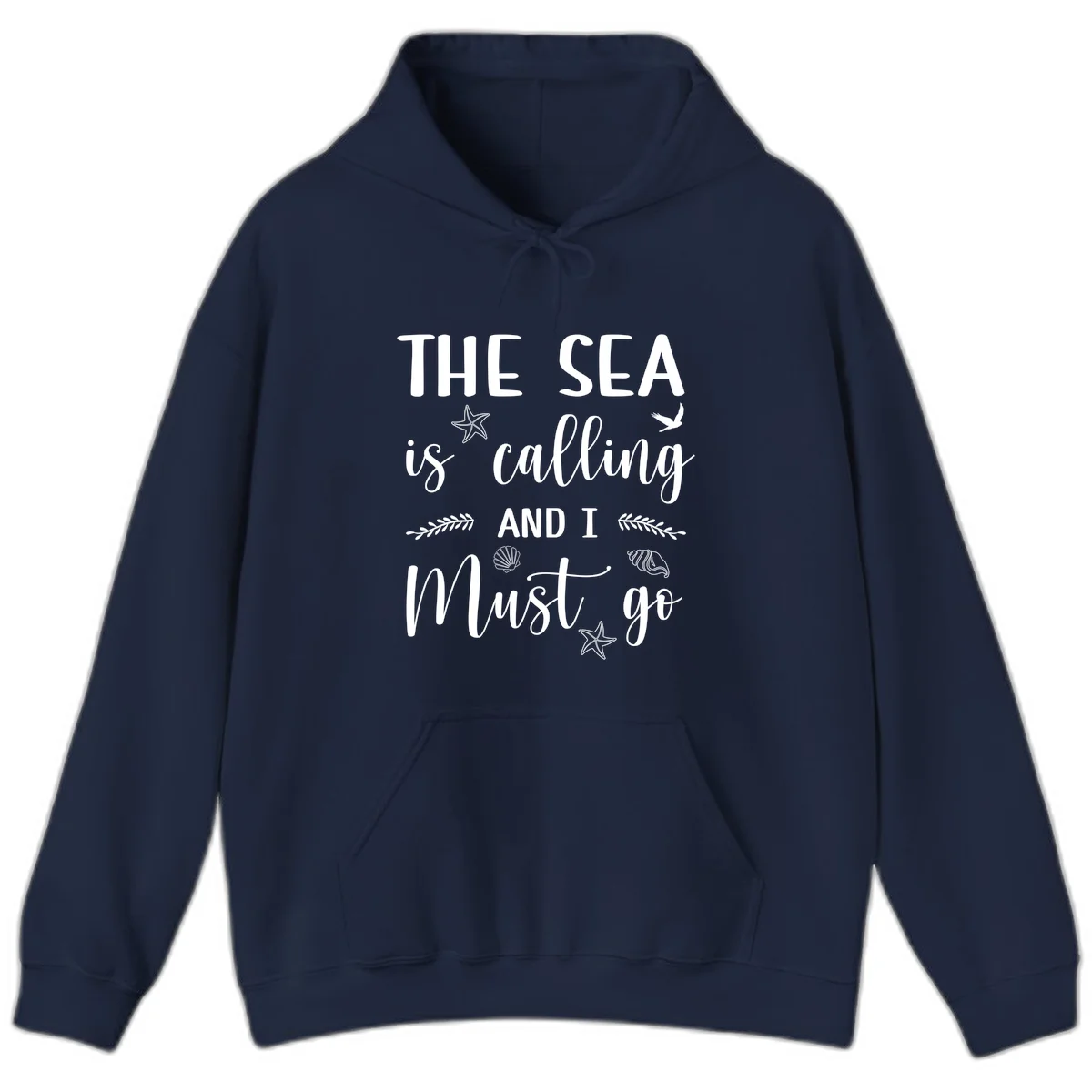 The Sea Is Calling Hoodie in Navy