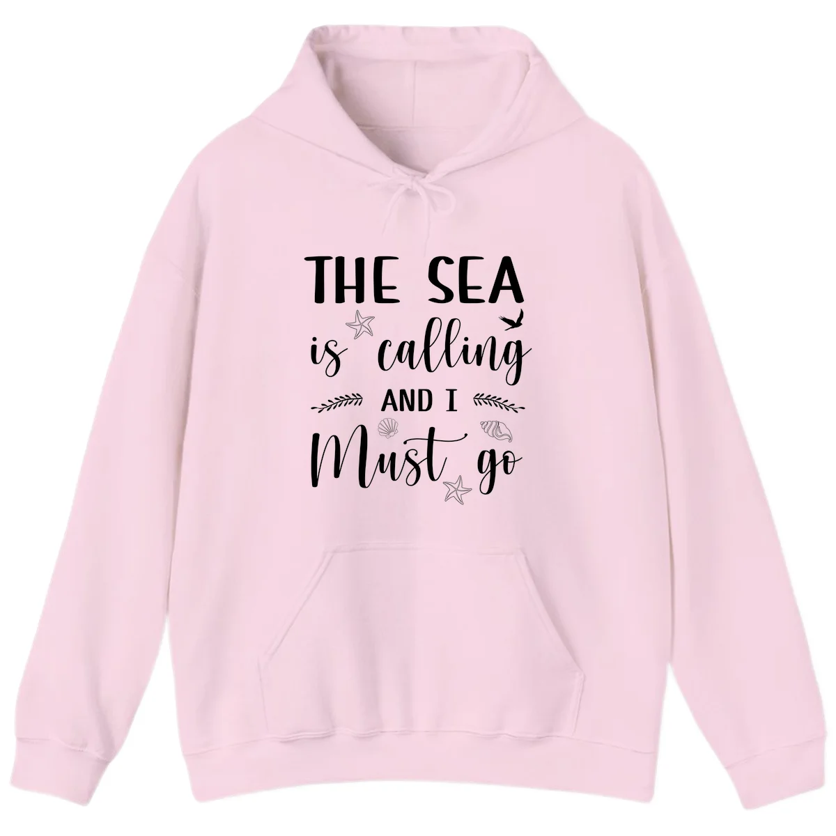 The Sea Is Calling Hoodie in Light Pink