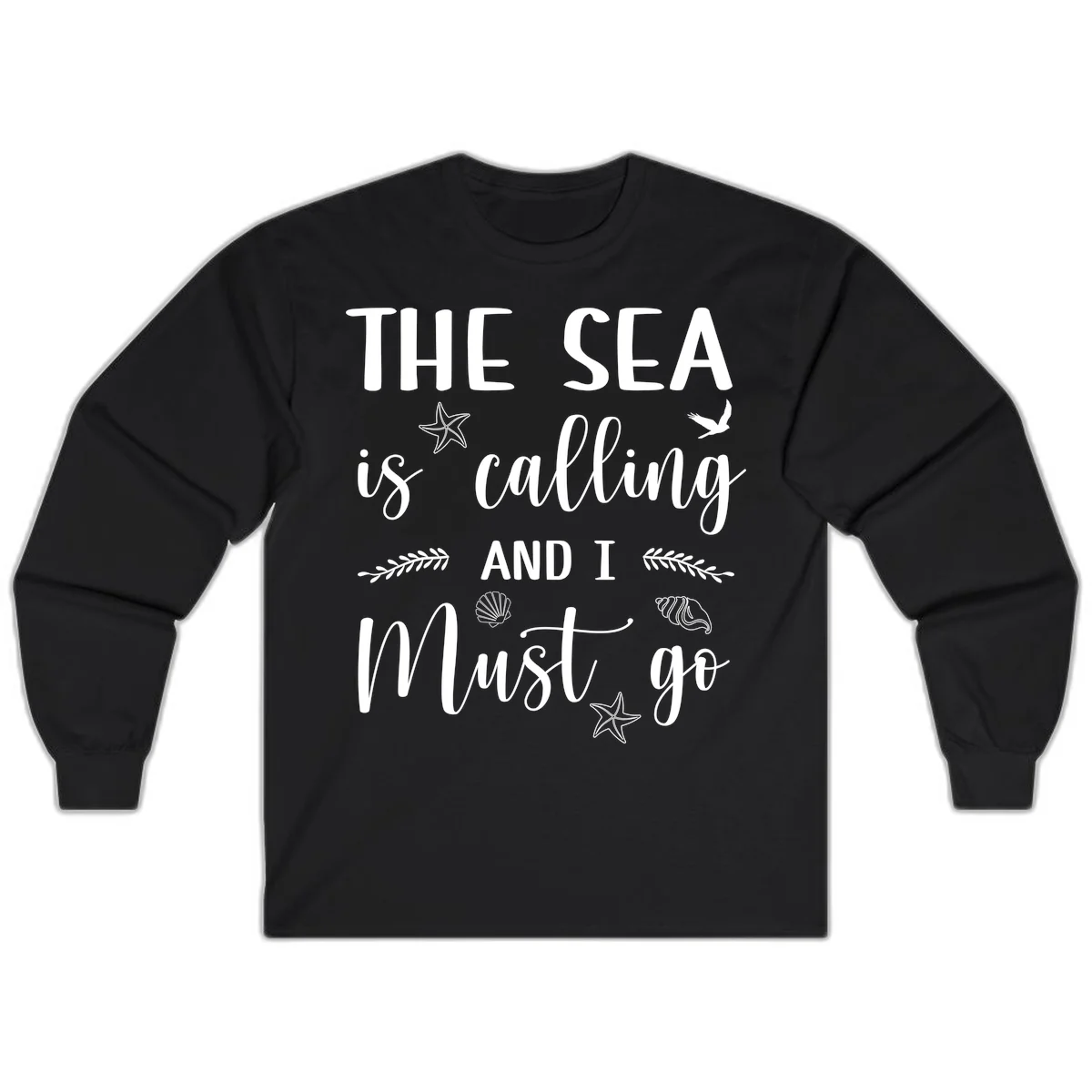 The Sea Is Calling Long Sleeve in Black