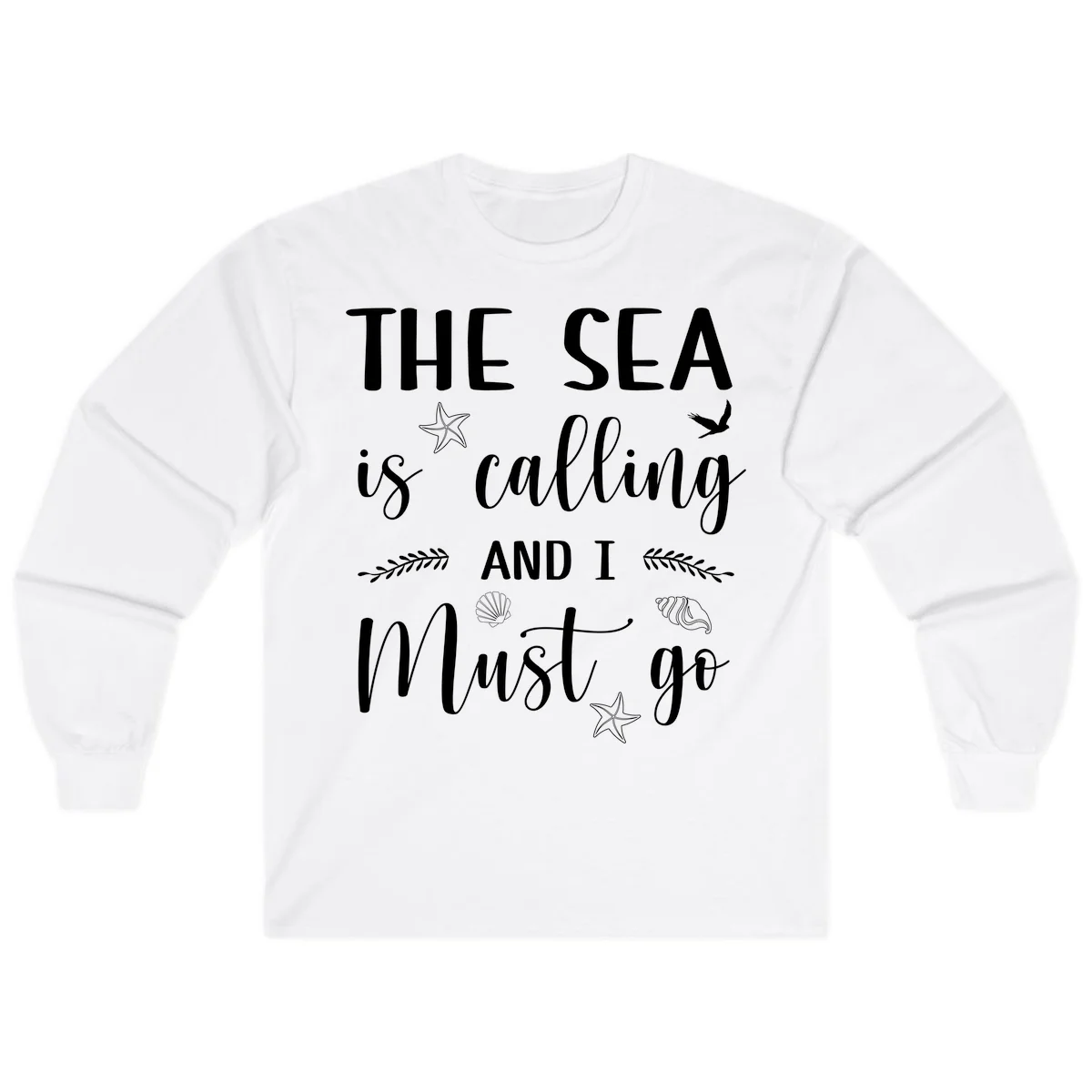The Sea Is Calling Long Sleeve in White