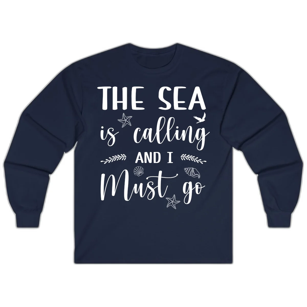 The Sea Is Calling Long Sleeve in Navy