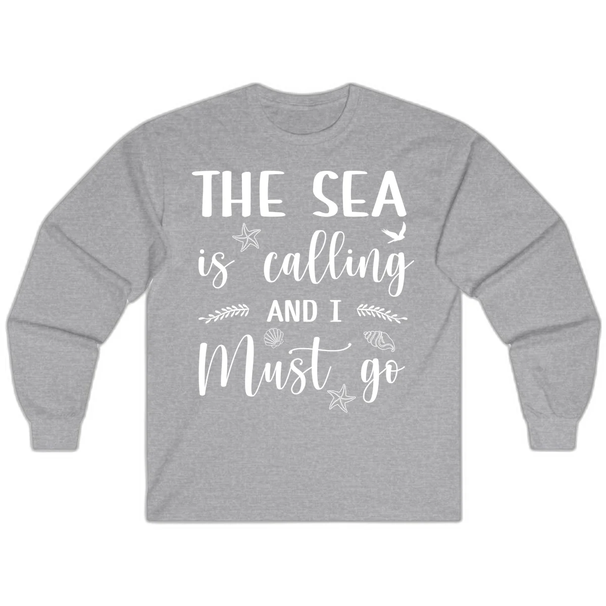 The Sea Is Calling Long Sleeve in Sport Grey