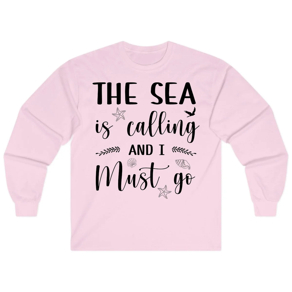 The Sea Is Calling Long Sleeve in Light Pink
