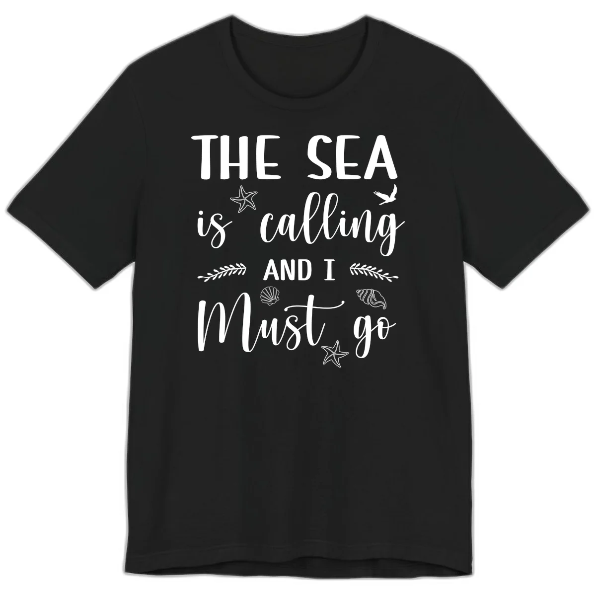 The Sea Is Calling Premium T-Shirt in Black