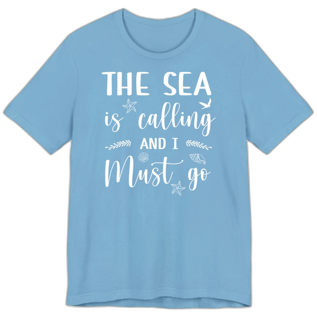 The Sea Is Calling Premium T-Shirt in Ocean Blue