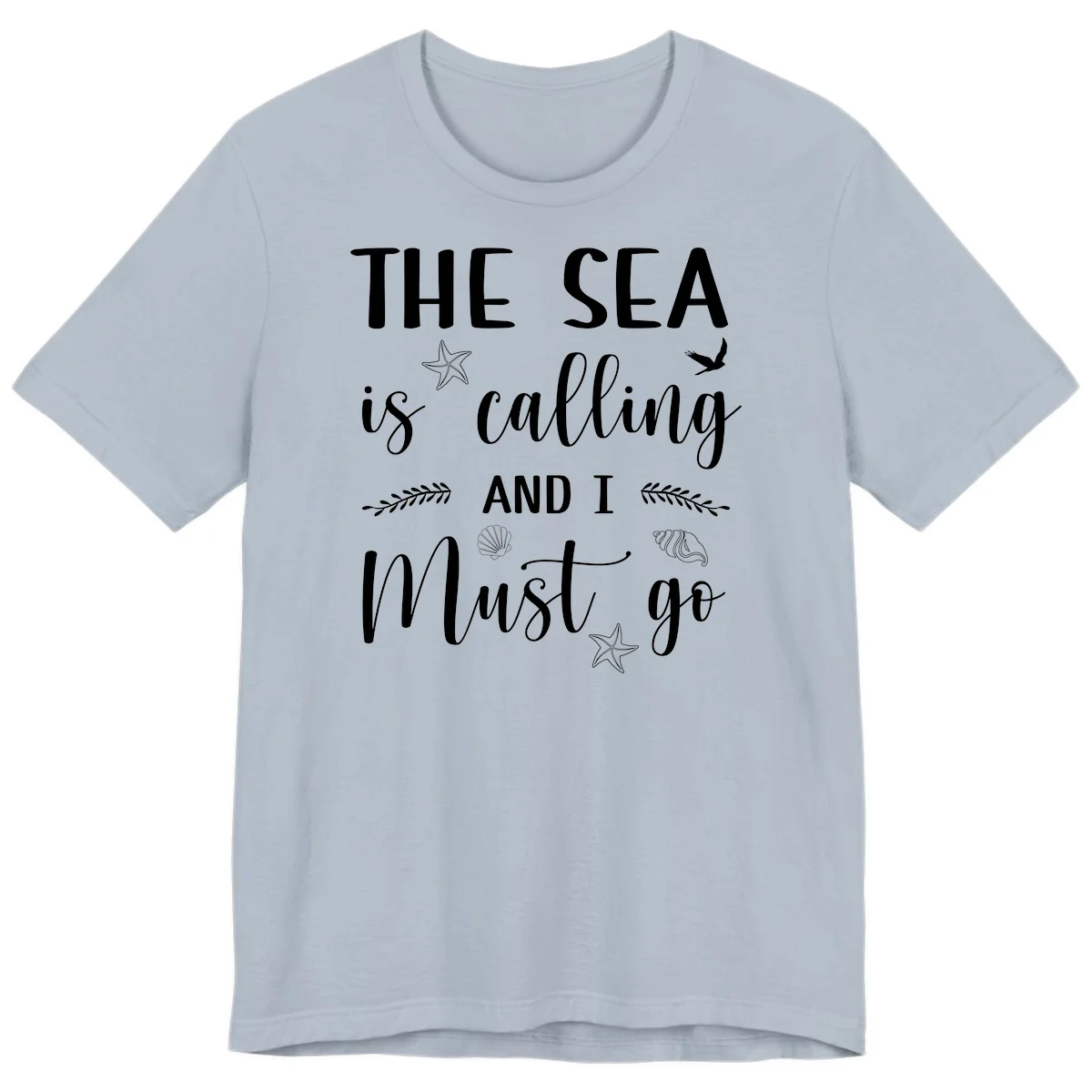 The Sea Is Calling Premium T-Shirt in Light Blue