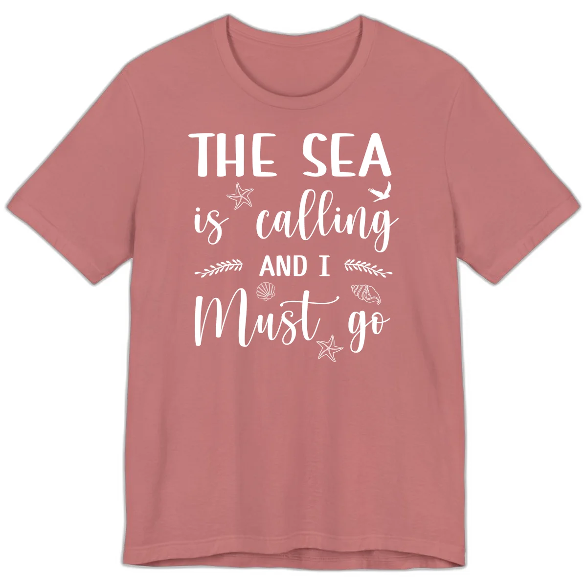 The Sea Is Calling Premium T-Shirt in Mauve
