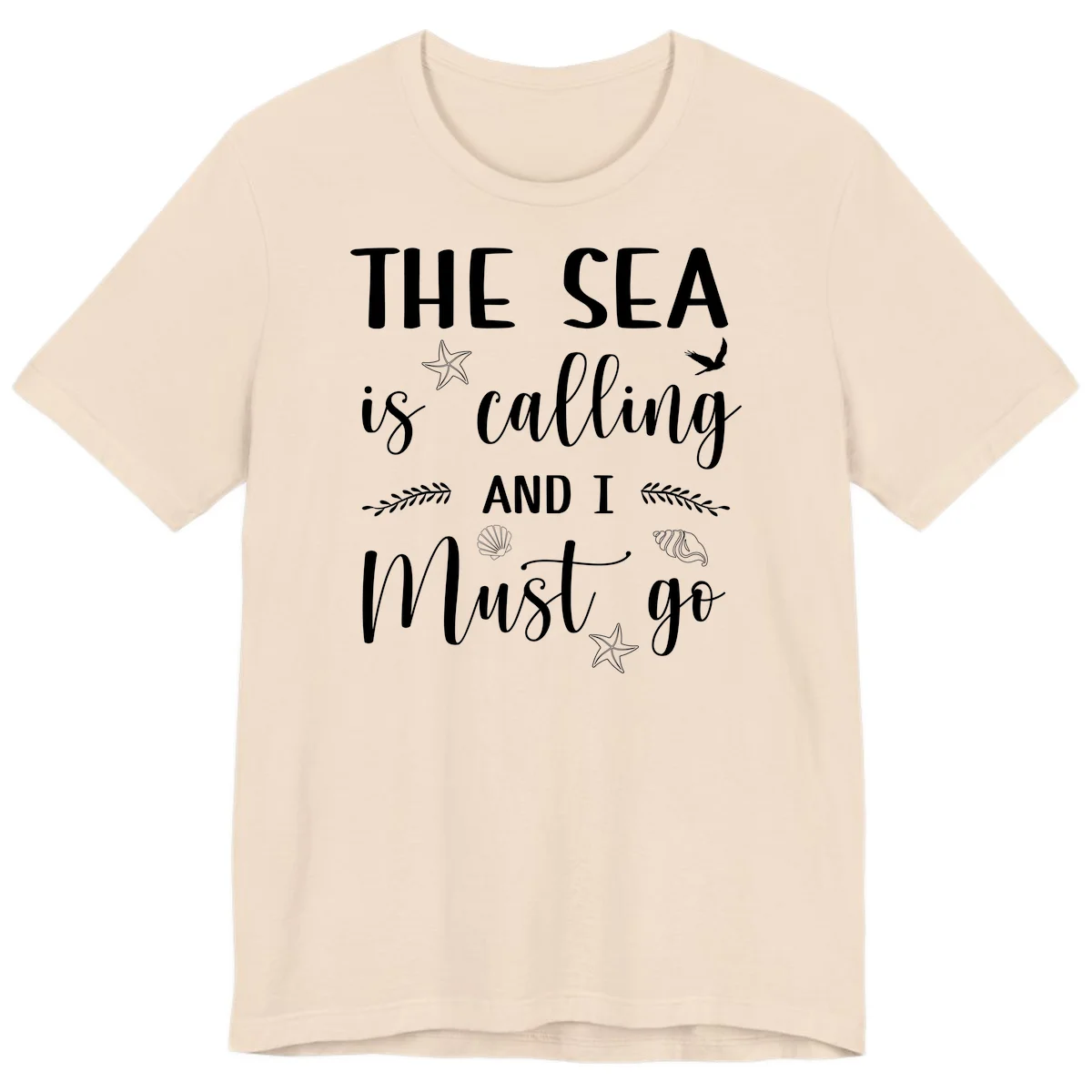 The Sea Is Calling Premium T-Shirt in Soft Cream