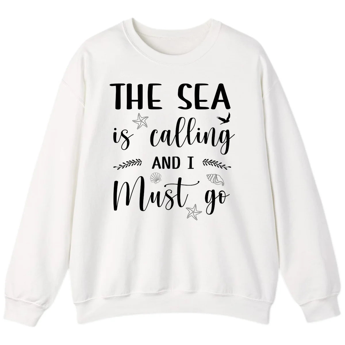 The Sea Is Calling Sweatshirt in White