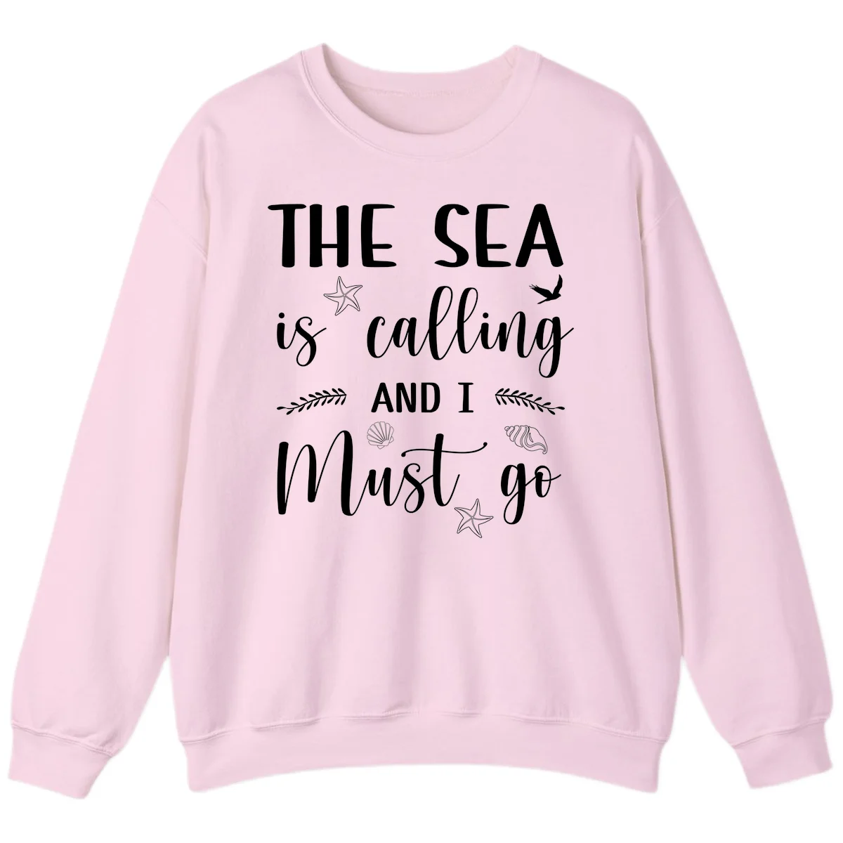 The Sea Is Calling Sweatshirt in Light Pink