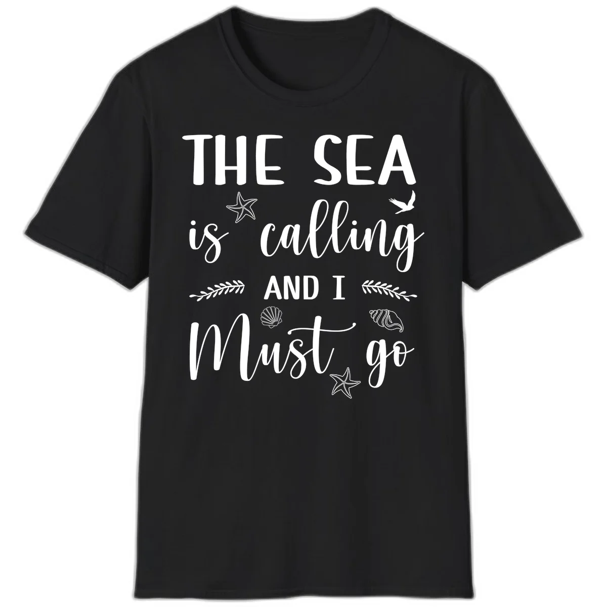 The Sea Is Calling T-Shirt in Black