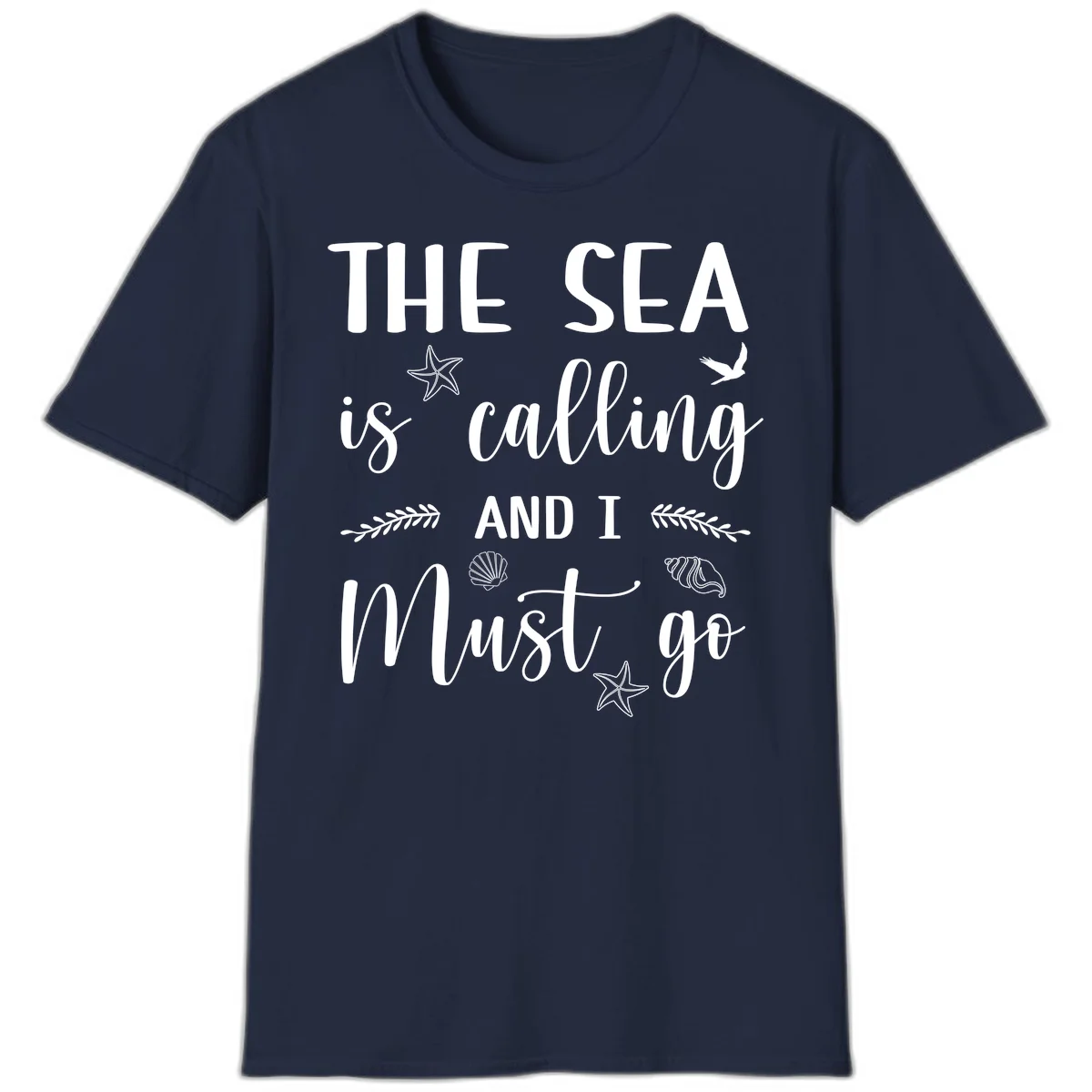 The Sea Is Calling T-Shirt in Navy