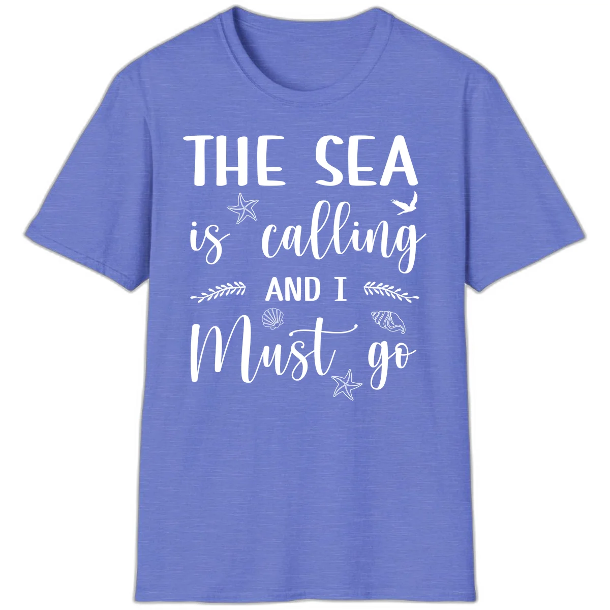 The Sea Is Calling T-Shirt in Heather Royal