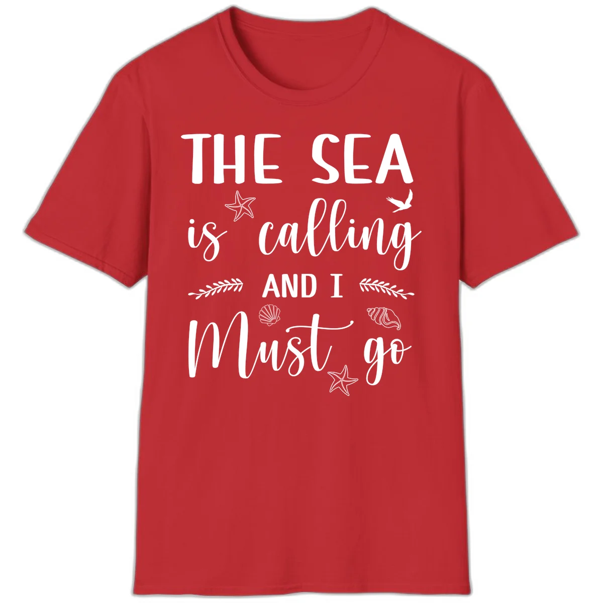 The Sea Is Calling T-Shirt in Red