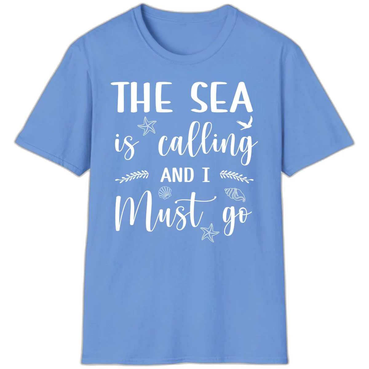The Sea Is Calling T-Shirt in Carolina Blue
