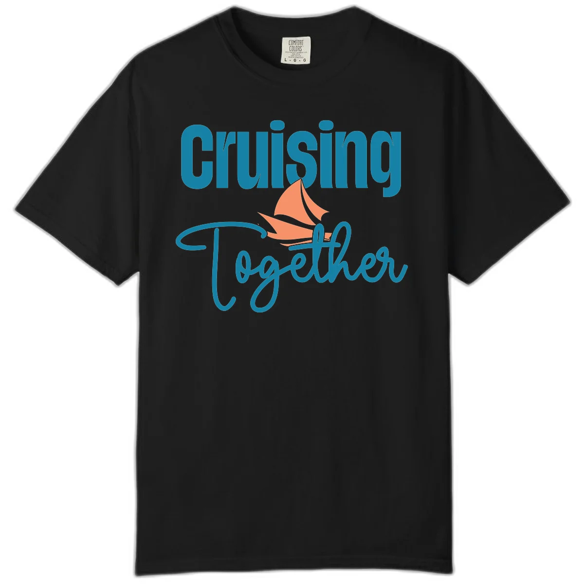 Cruising Together Sailboat Comfort Color in Black