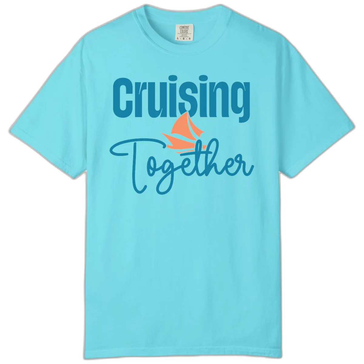 Cruising Together Sailboat Comfort Color in Lagoon Blue