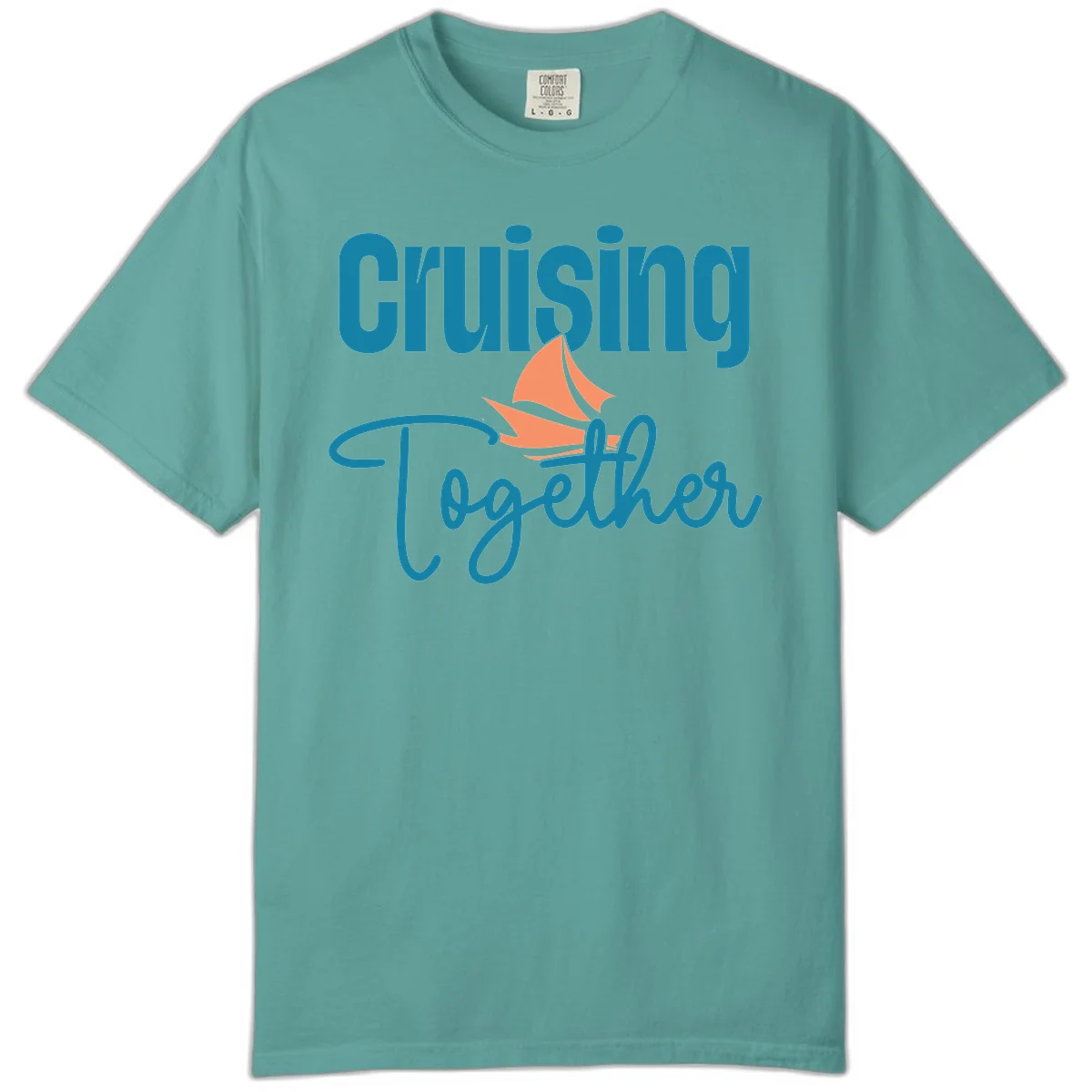 Cruising Together Sailboat Comfort Color in Seafoam