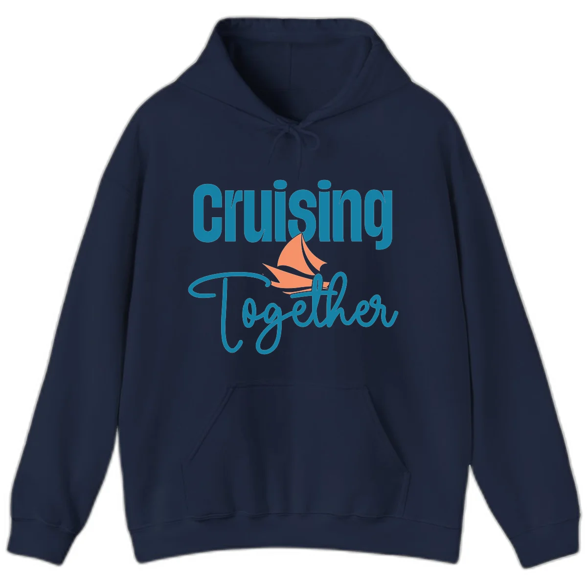 Cruising Together Sailboat Hoodie in Navy