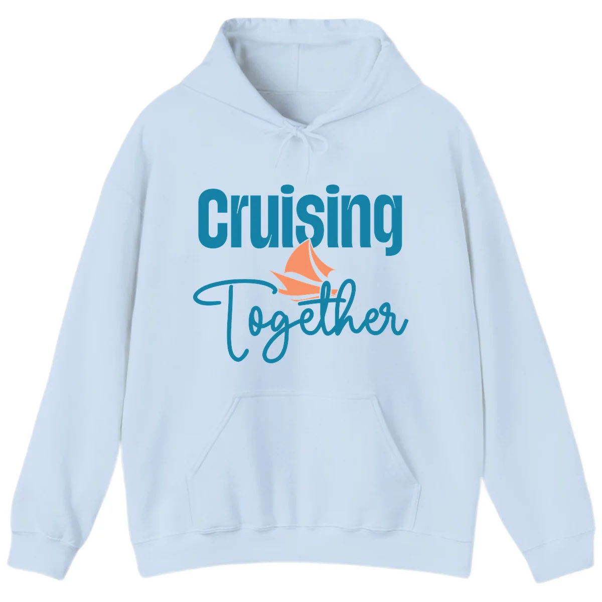 Cruising Together Sailboat Hoodie in Light Blue