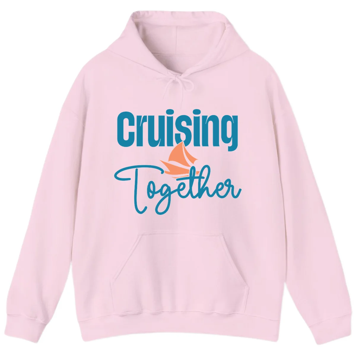 Cruising Together Sailboat Hoodie in Light Pink
