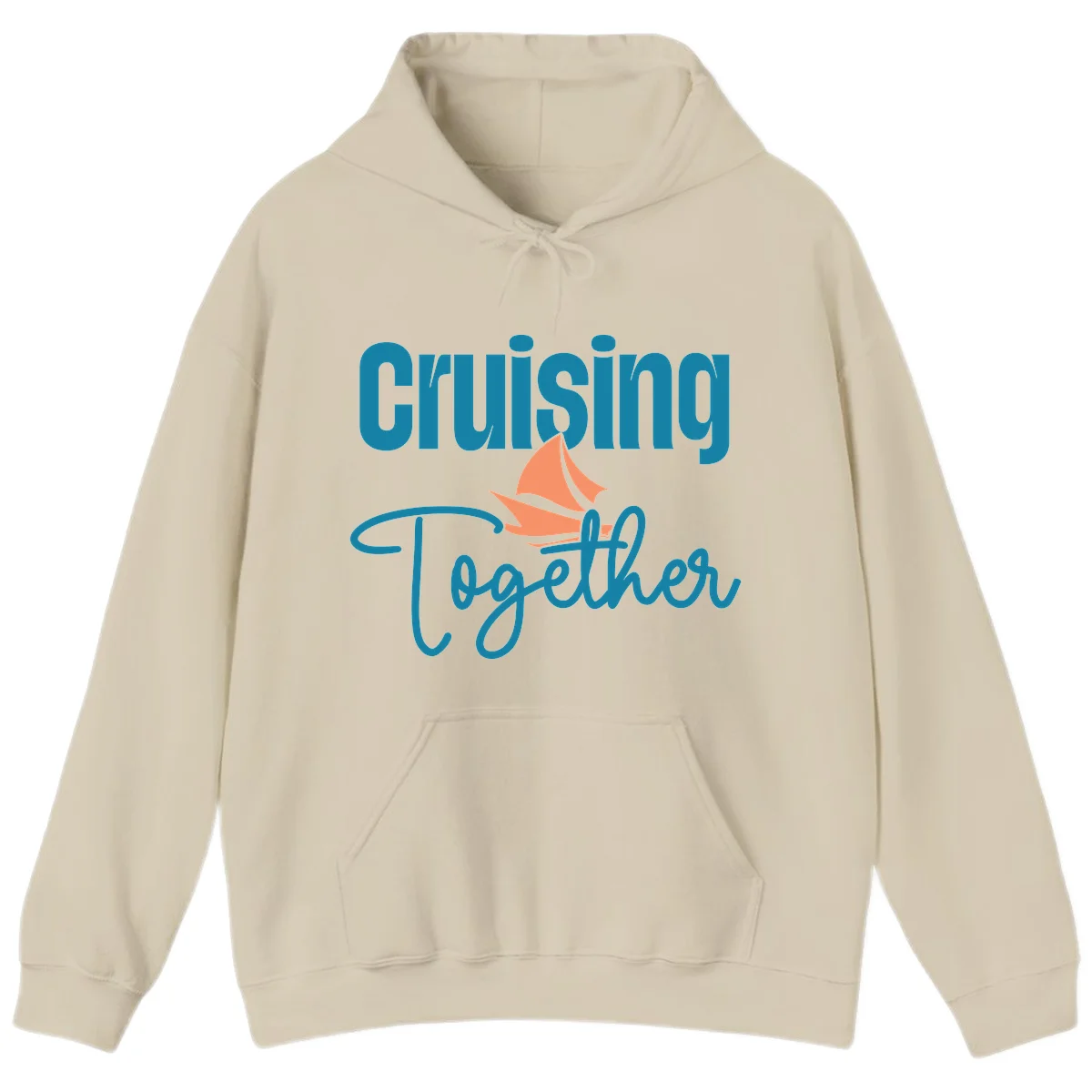 Cruising Together Sailboat Hoodie in Sand