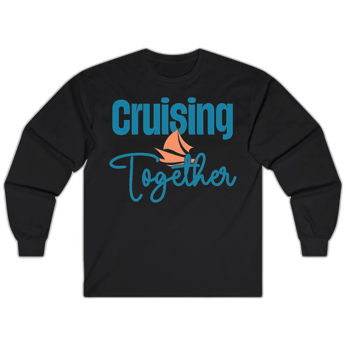 Cruising Together Sailboat Long Sleeve in Black