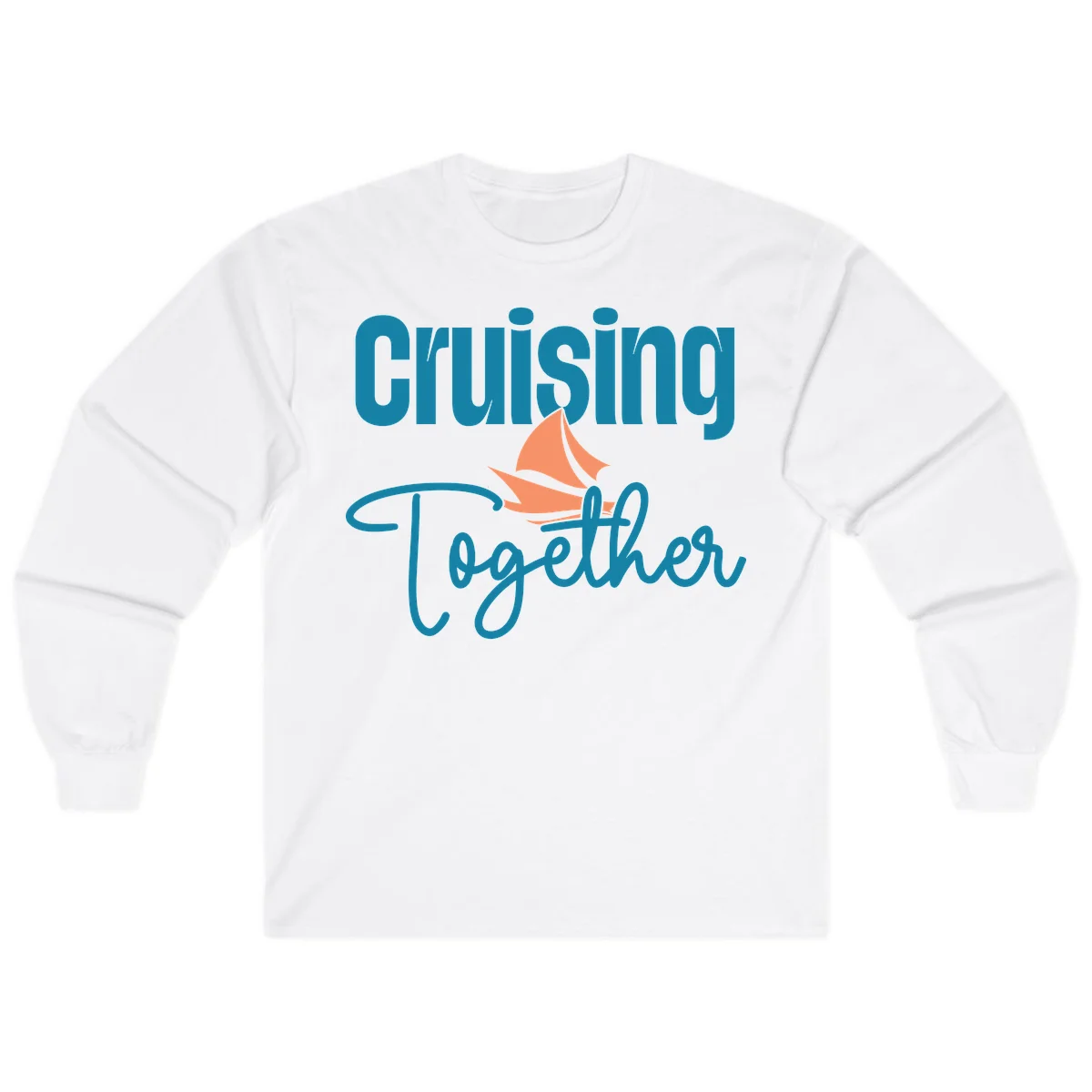 Cruising Together Sailboat Long Sleeve in White