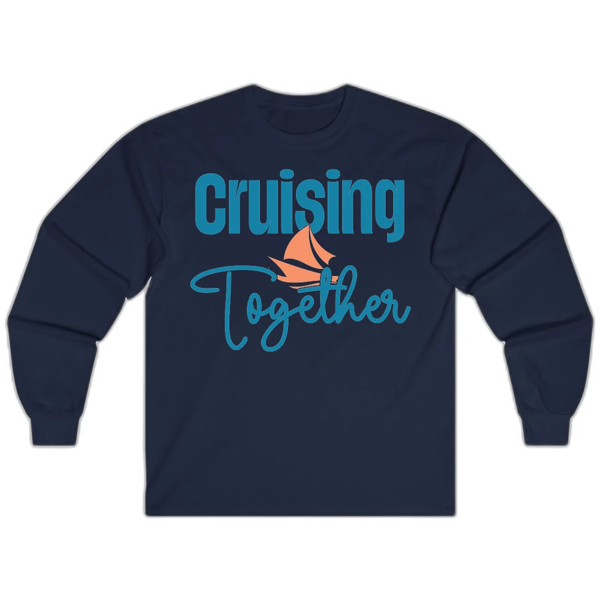 Cruising Together Sailboat Long Sleeve in Navy