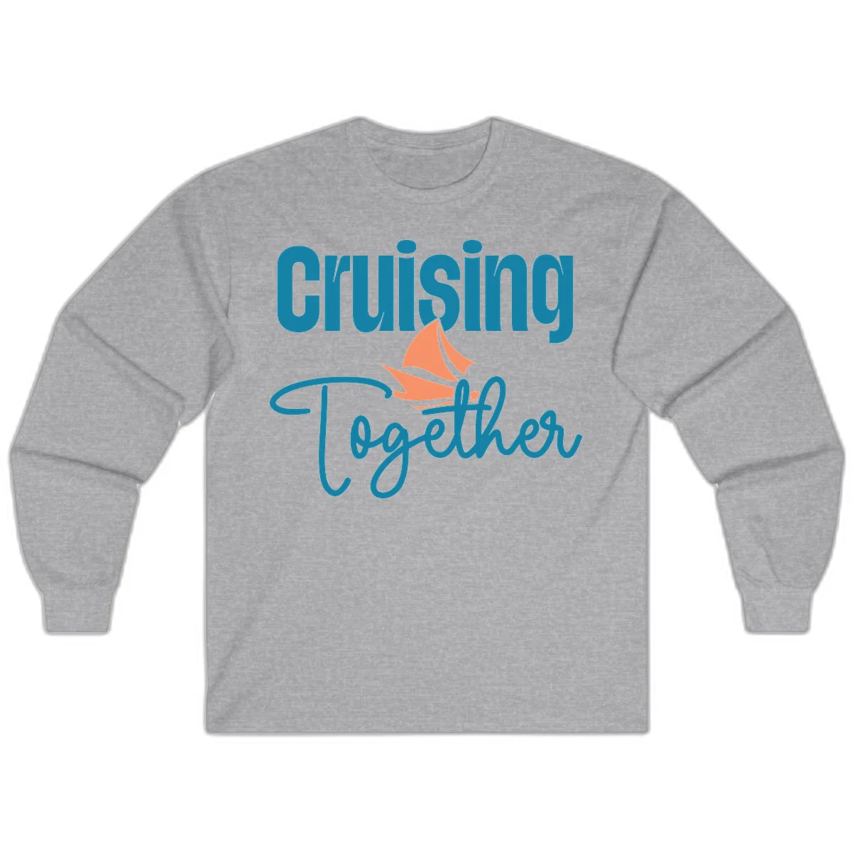Cruising Together Sailboat Long Sleeve in Sport Grey