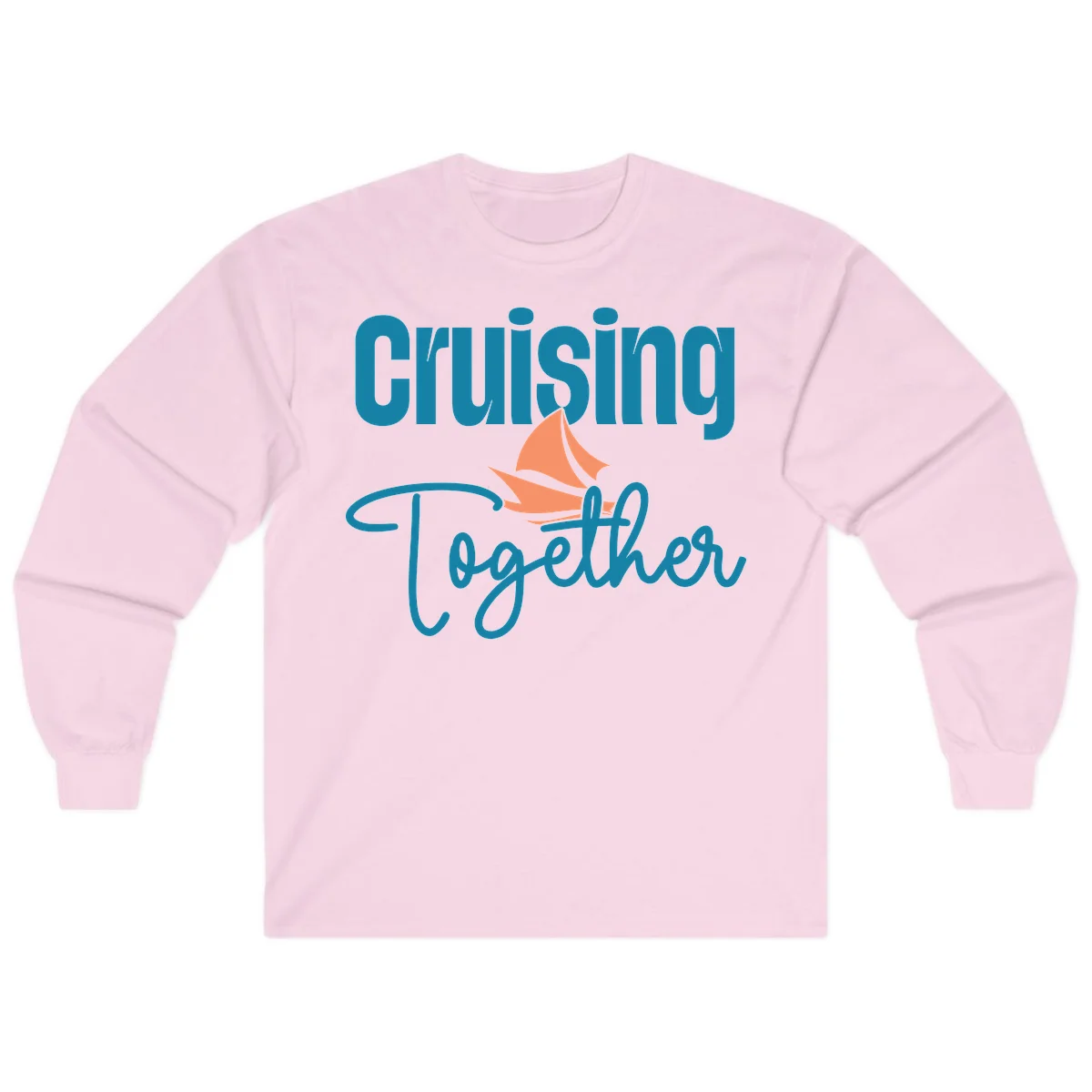 Cruising Together Sailboat Long Sleeve in Light Pink