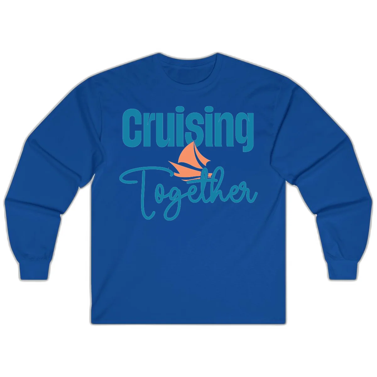 Cruising Together Sailboat Long Sleeve in Royal