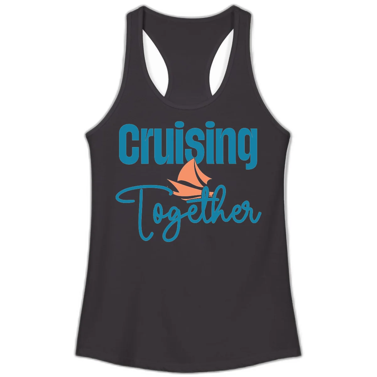 Cruising Together Sailboat Ladies Tank in Black