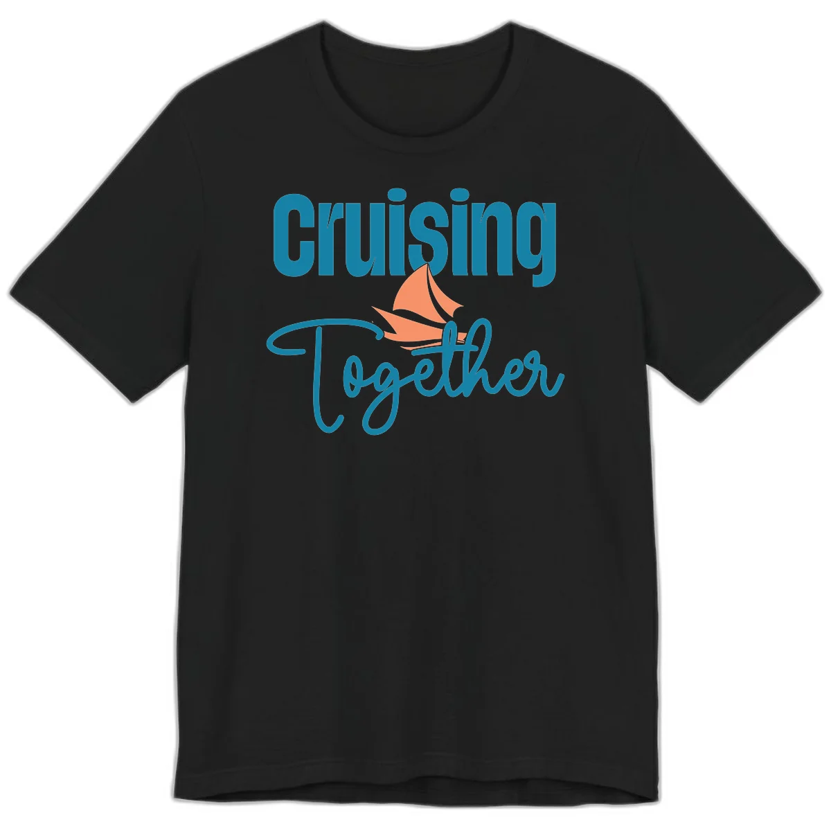 Cruising Together Sailboat Premium T-Shirt in Black