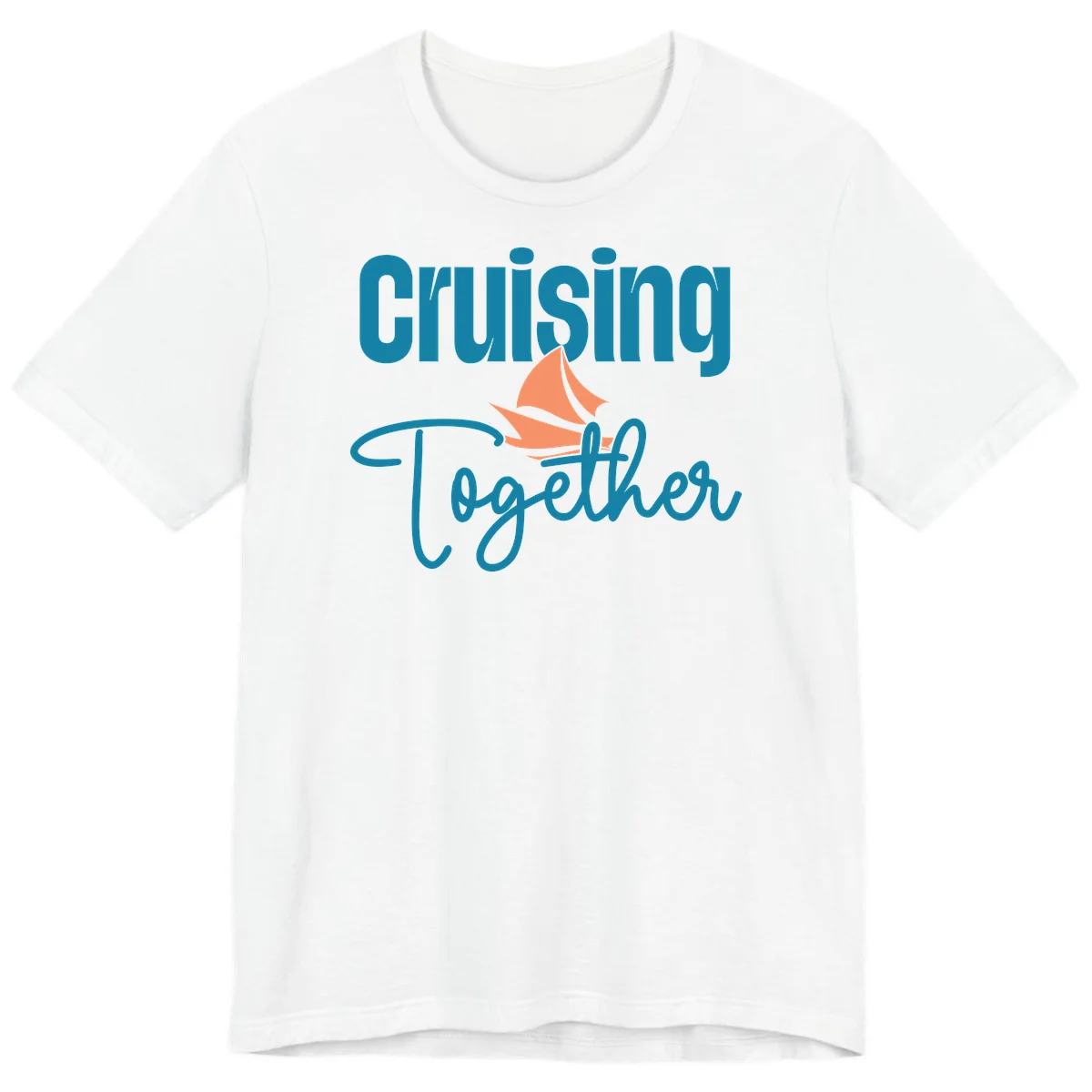 Cruising Together Sailboat Premium T-Shirt in White