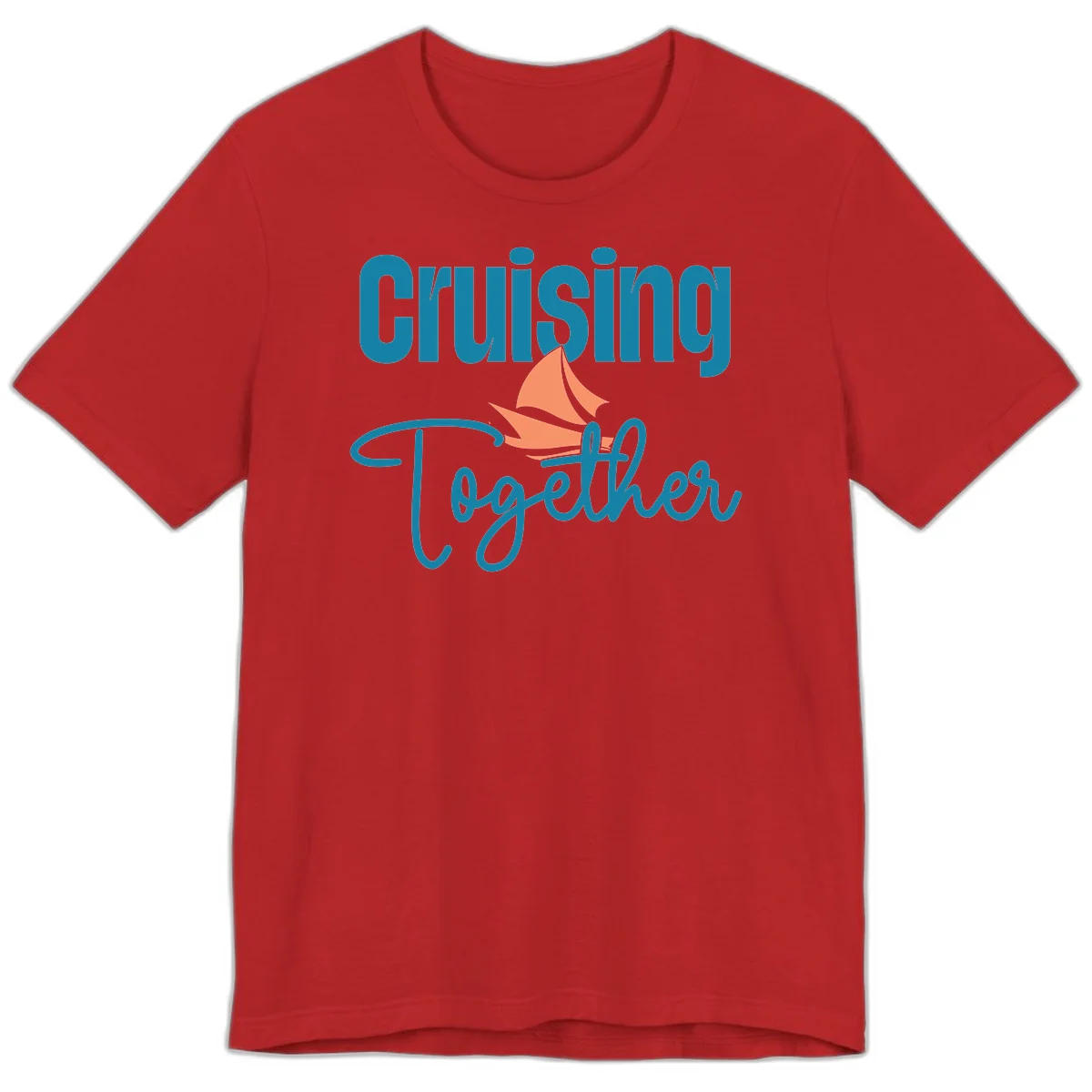Cruising Together Sailboat Premium T-Shirt in Red