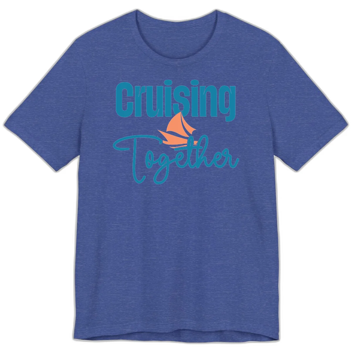 Cruising Together Sailboat Premium T-Shirt in Heather True Royal