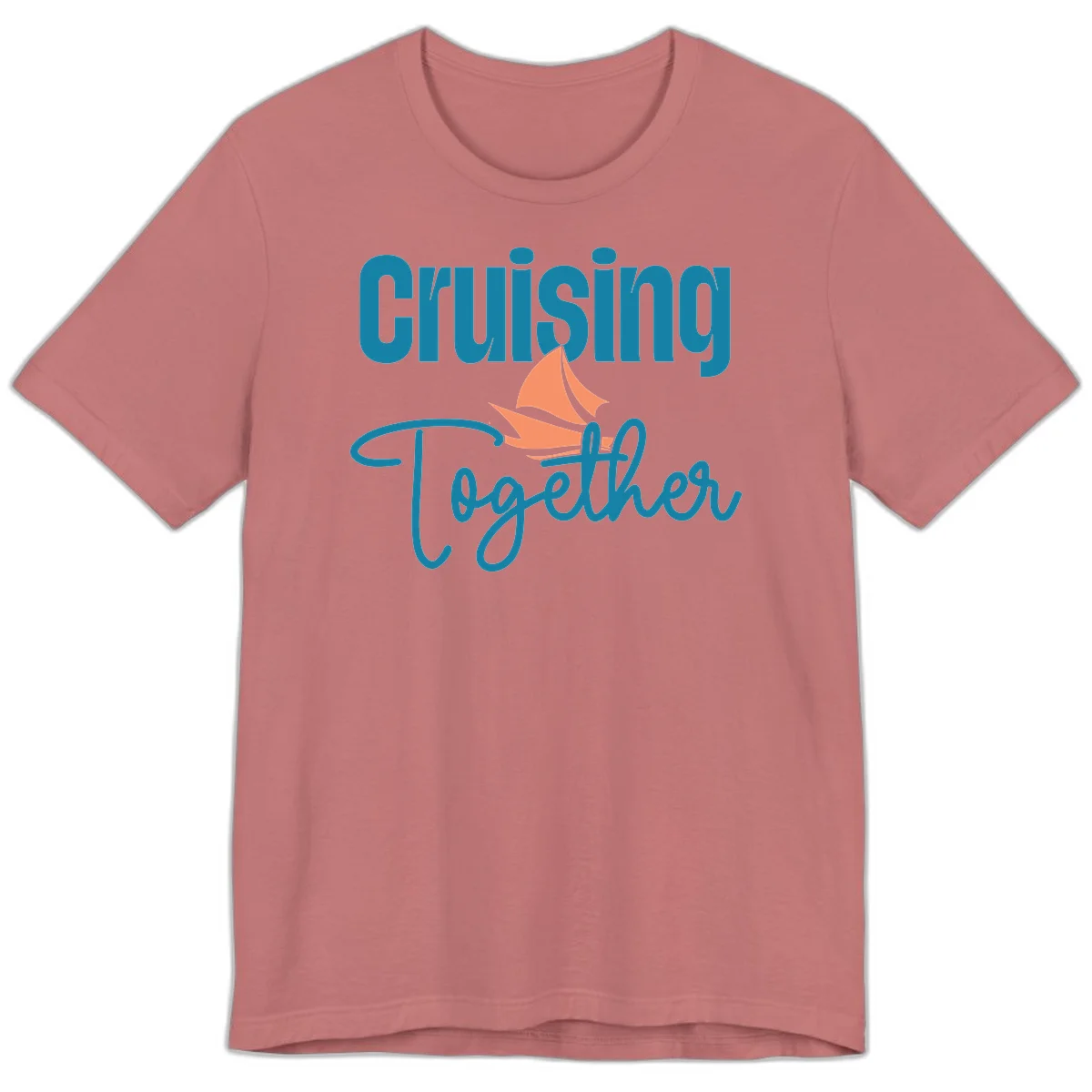 Cruising Together Sailboat Premium T-Shirt in Mauve