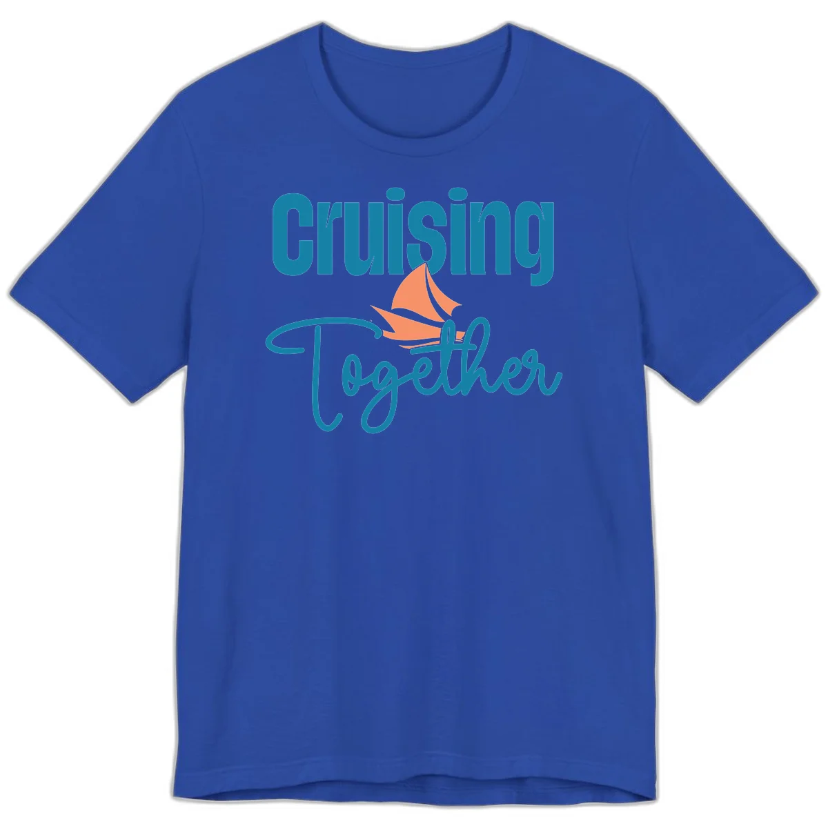 Cruising Together Sailboat Premium T-Shirt in True Royal