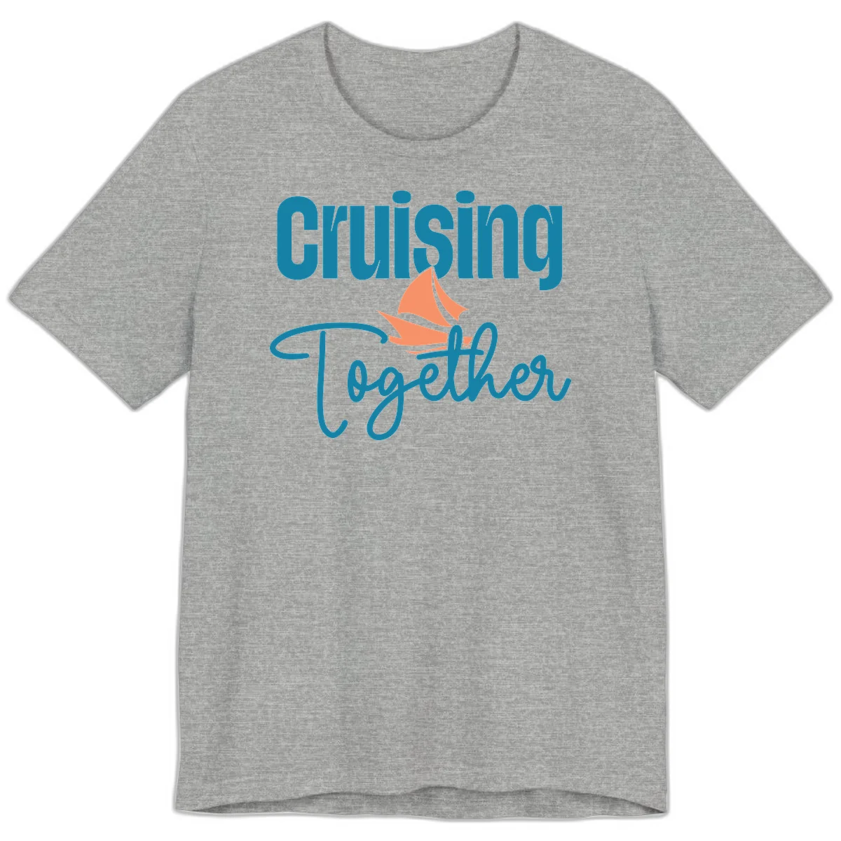 Cruising Together Sailboat Premium T-Shirt in Athletic Heather