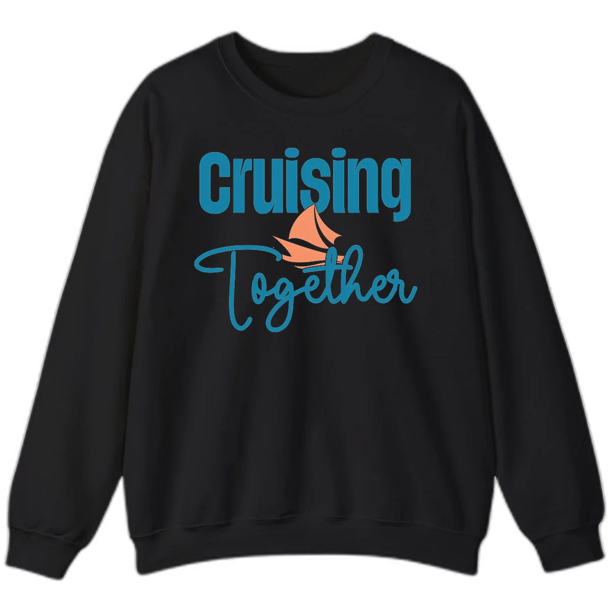 Cruising Together Sailboat Sweatshirt in Black