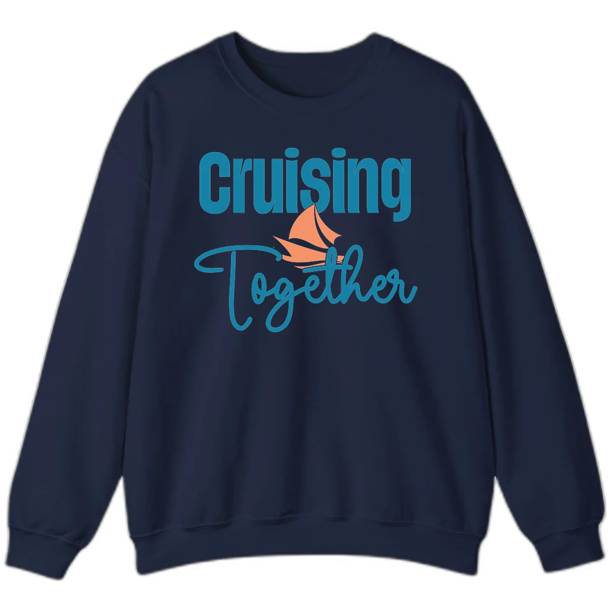 Cruising Together Sailboat Sweatshirt in Navy