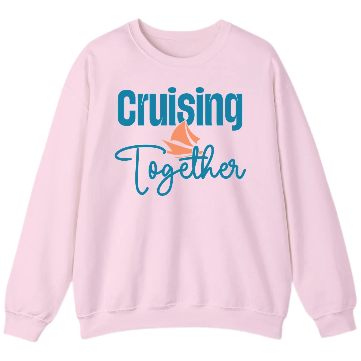 Cruising Together Sailboat Sweatshirt in Light Pink