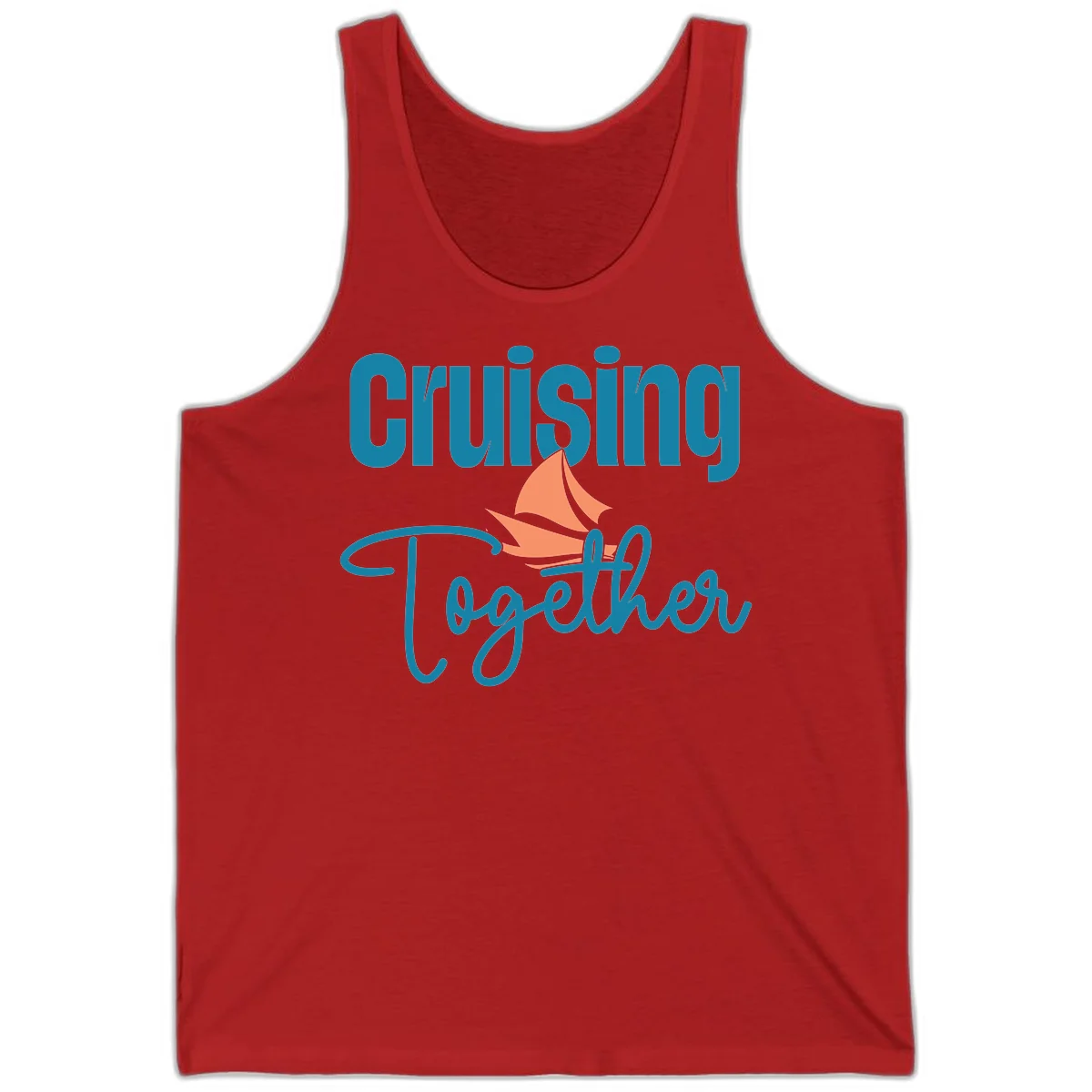 Cruising Together Sailboat Tank in Red