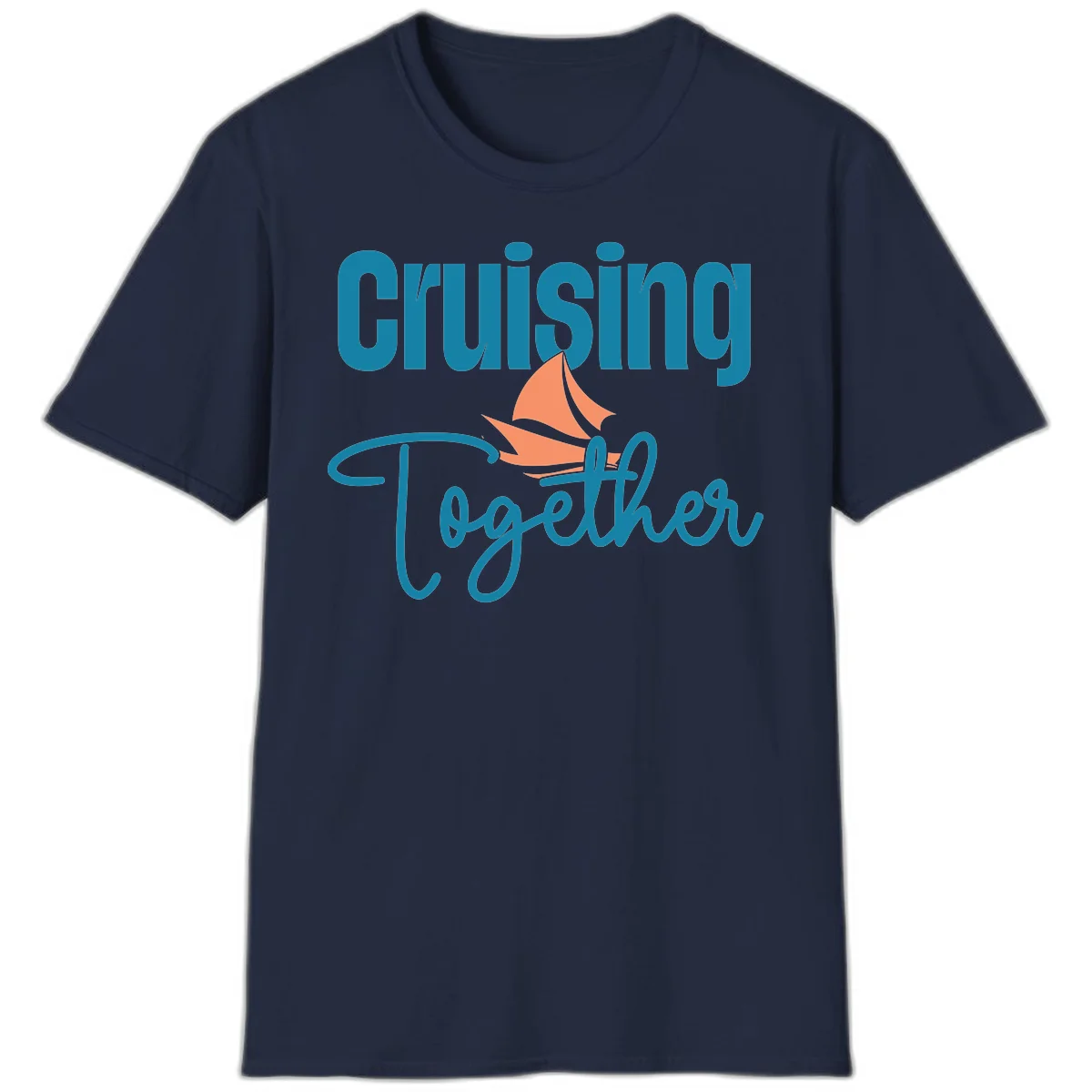 Cruising Together Sailboat T-Shirt in Navy