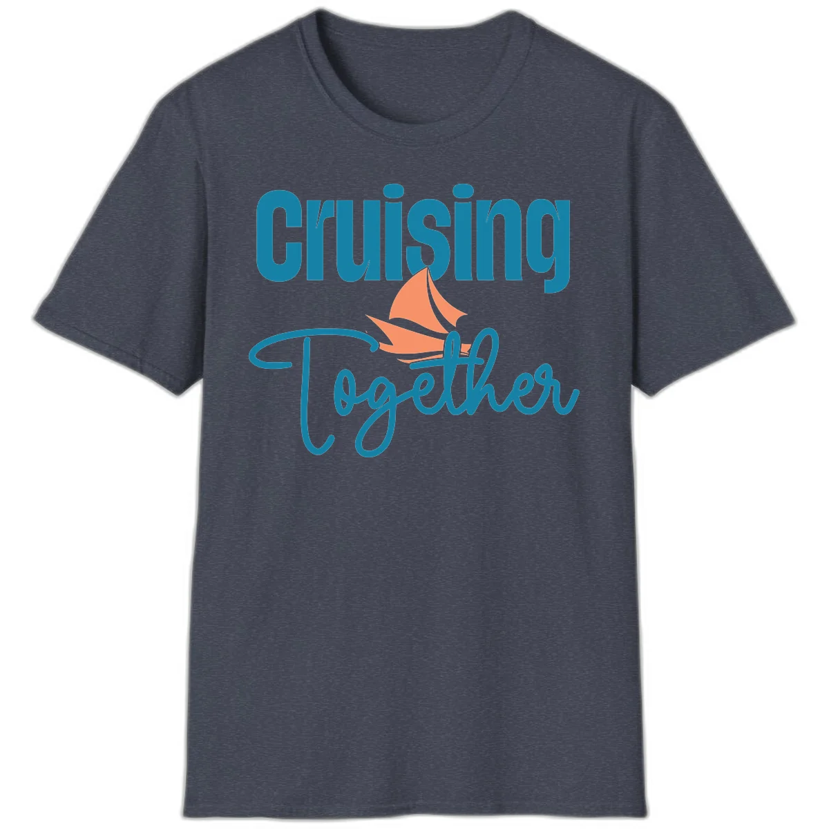 Cruising Together Sailboat T-Shirt in Heather Navy