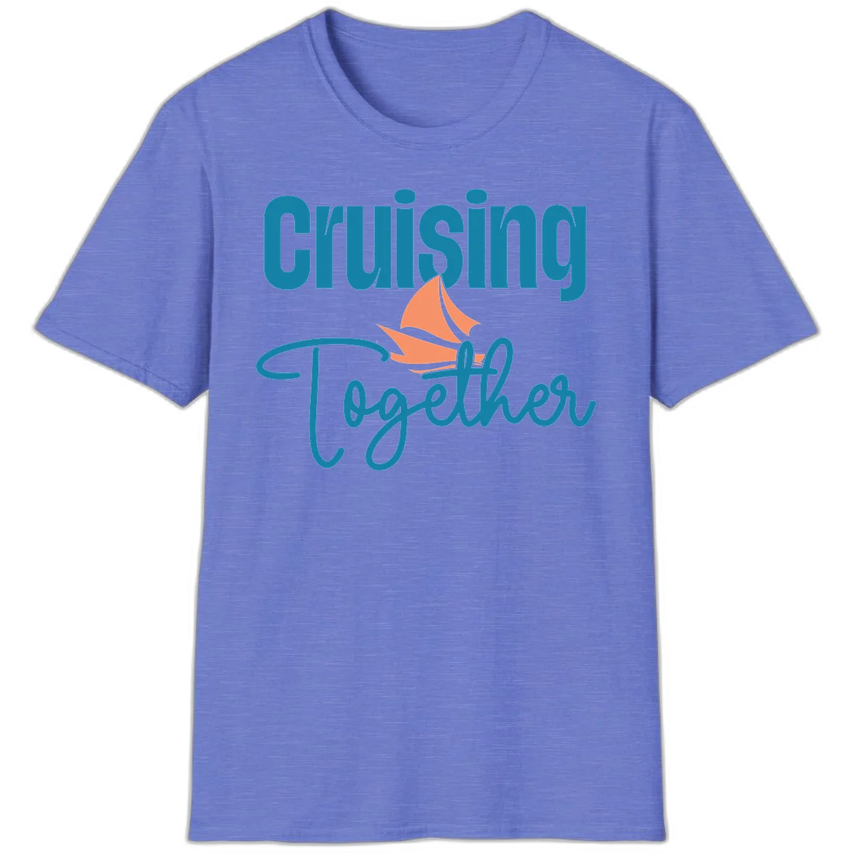Cruising Together Sailboat T-Shirt in Heather Royal