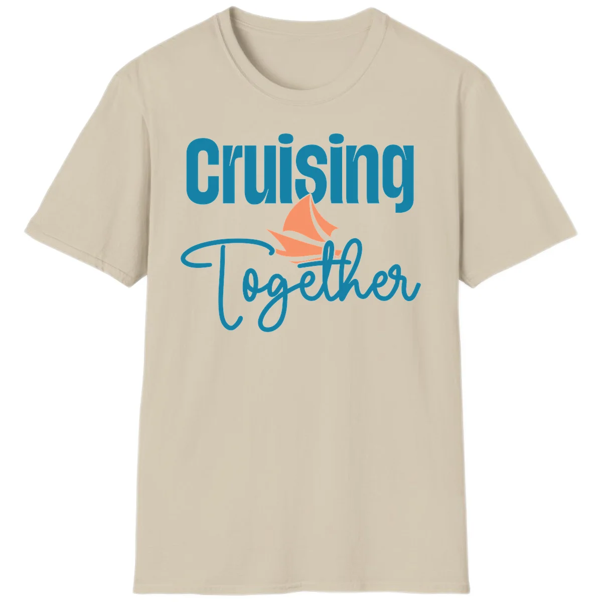 Cruising Together Sailboat T-Shirt in Sand