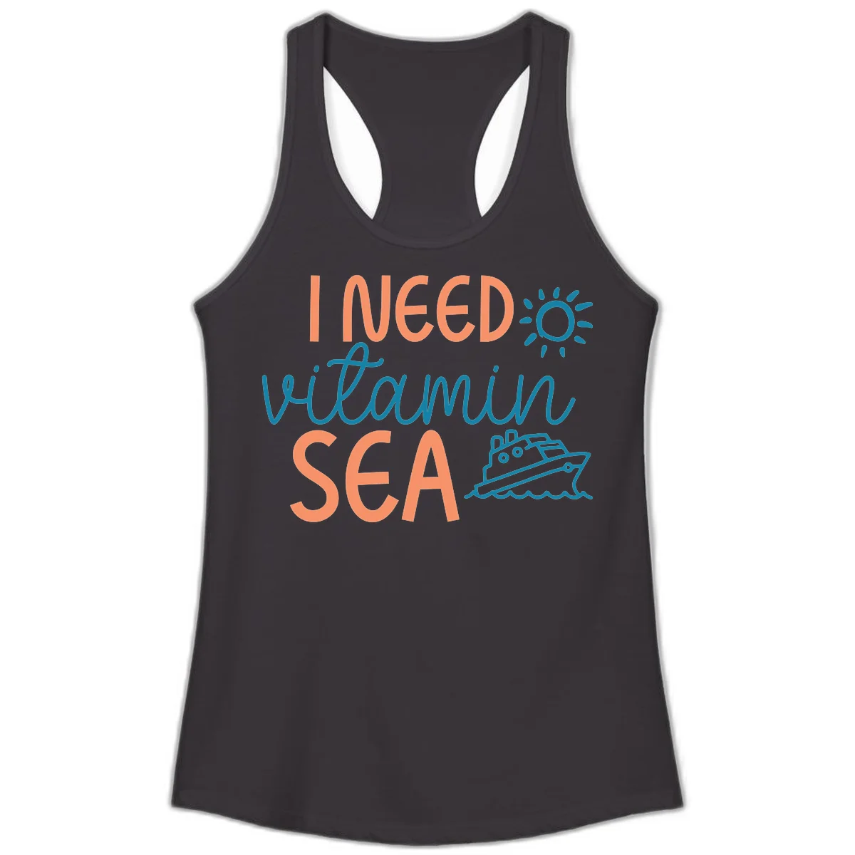 I Need Vitamin Sea Ladies Cruise Tank Top in Black