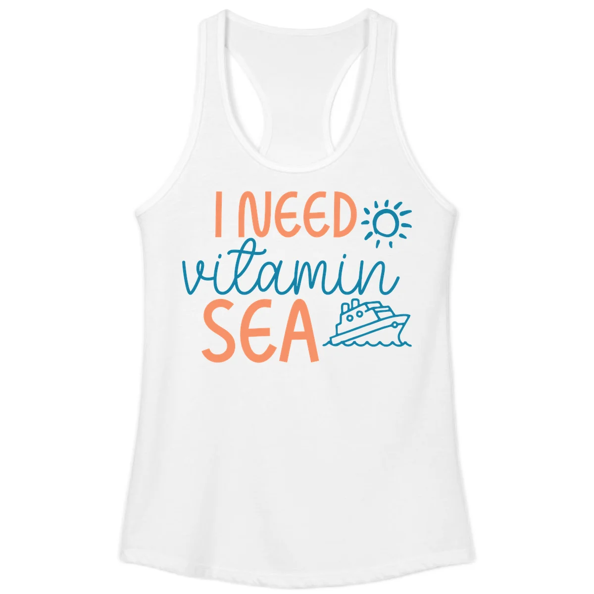 I Need Vitamin Sea Ladies Cruise Tank Top in White